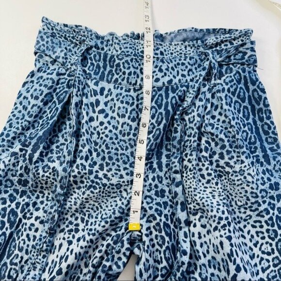 Rewash Wide‎ Leg Pull On Cotton Pant Womens S Blue Animal Print High Waisted - Picture 6 of 8